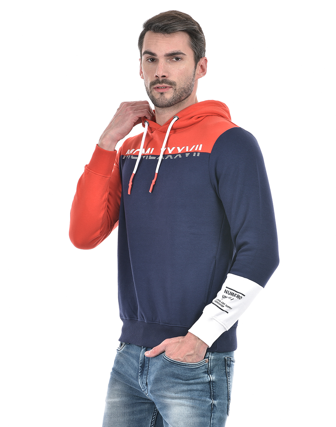 Numero Uno Men Color Block Multicolor Sweat Shirt